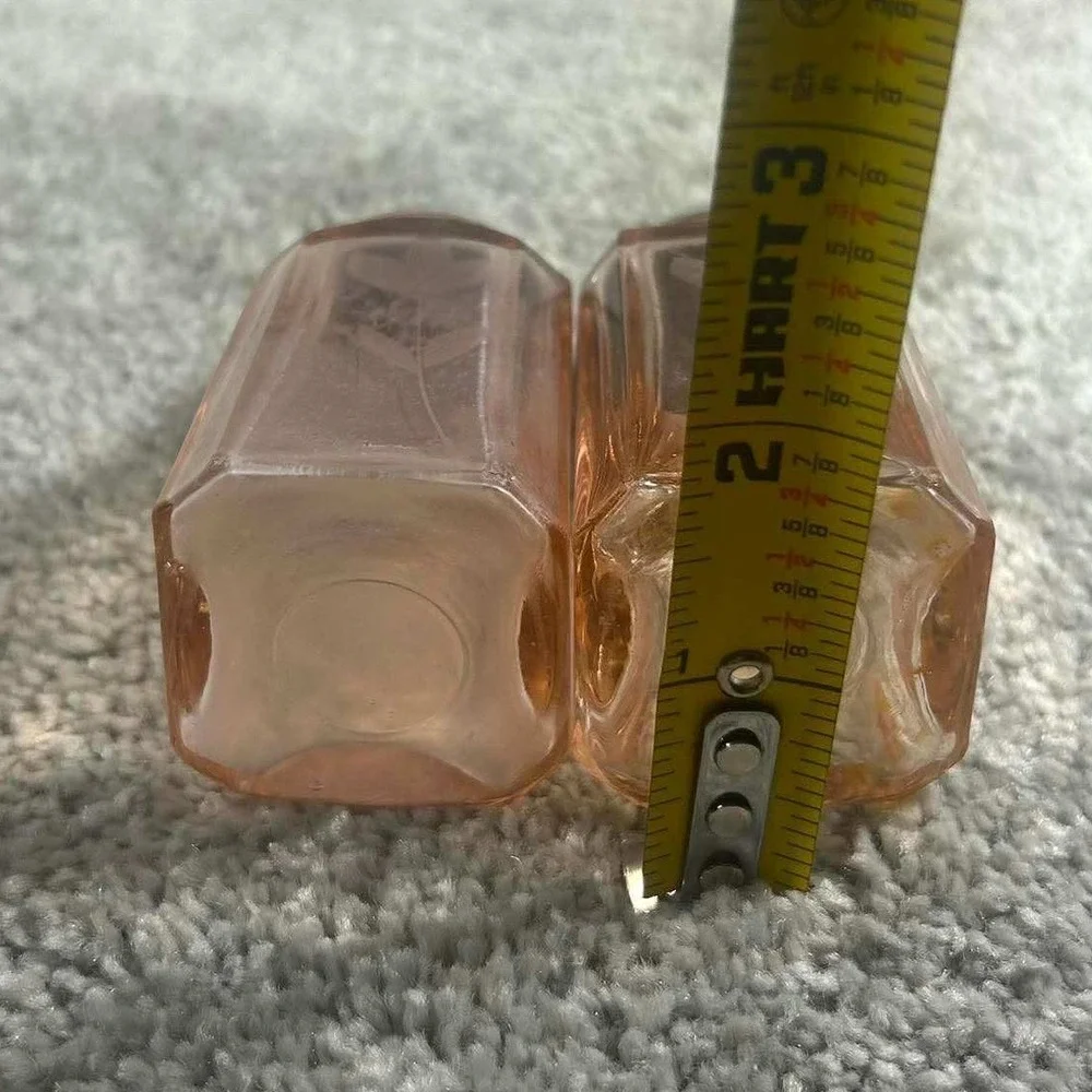 Depression Pink Etched Glass Salt and Pepper Shakers Vintage Set